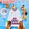 2 in 1 American Flag Pool Float & Pong Game Table with 8 Balls, 6x3 Ft Patriotic Inflatable Lounger for 4th of July Pool Parties, Summer Water Games and Adult Backyard BBQ Pool Party (No Include Cup)